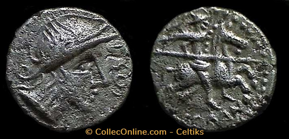denier au cavalier COSII / COMA monnaies antiques celtes denier au cavalier cosii coma
