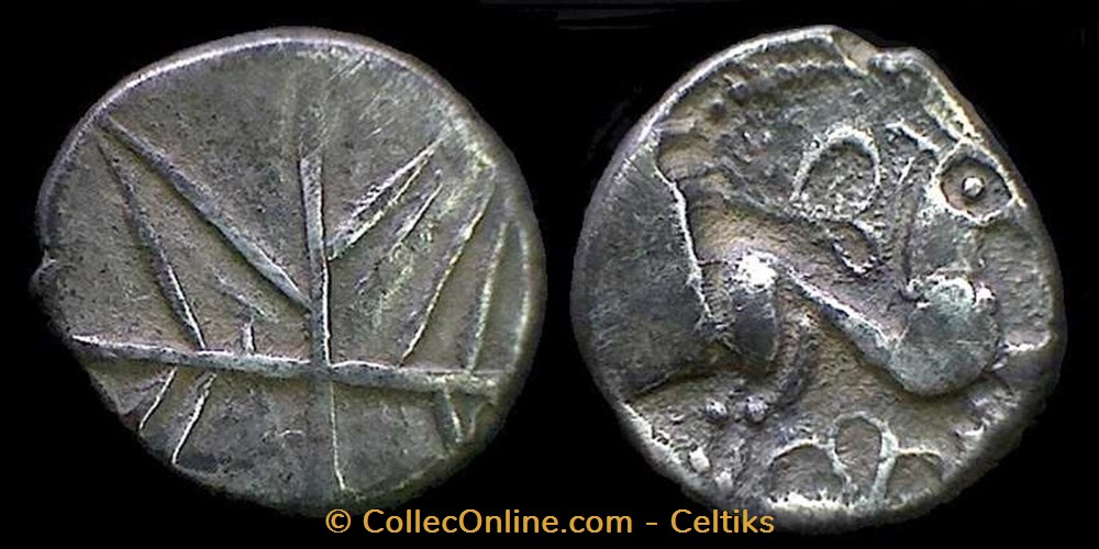 drachme aux lignes entremêlées - c monnaies antiques celtes drachme aux lignes entremelees c