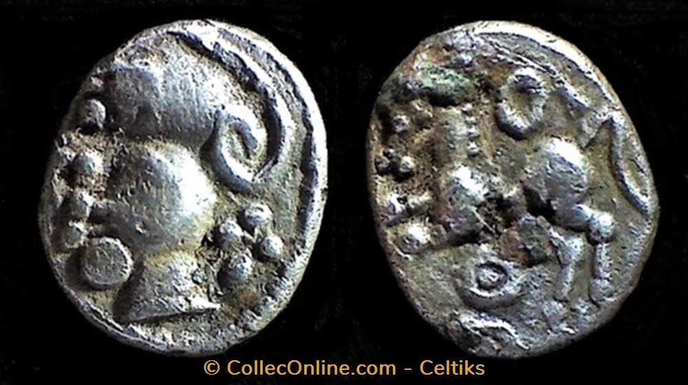 monnaies antiques celtes denier a la tete casquee type 1a