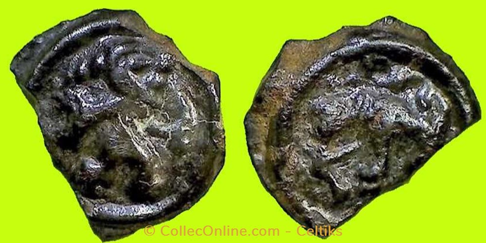 monnaies antiques celtes potin au guerrier courant et a elan