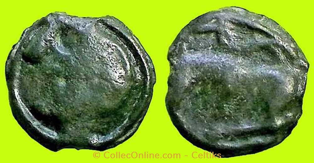 potin à la tête diabolique - cl 7 monnaies antiques celtes potin a la tete diabolique cl 7