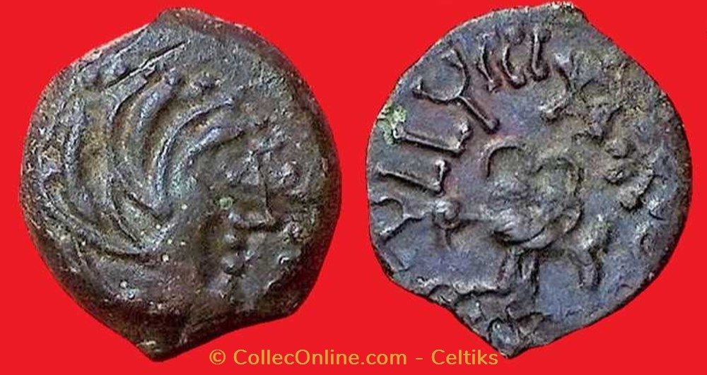 bronze à l'oiseau - classe 4 c monnaies antiques celtes bronze a oiseau classe 4 c