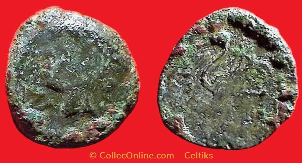 bronze IIPOS à l'échassier monnaies antiques celtes bronze iipos a echassier