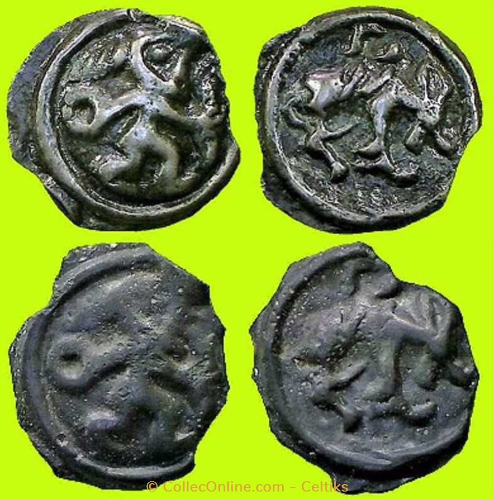 potin au guerrier courant et à l'élan # monnaies antiques celtes potin au guerrier courant et a elan