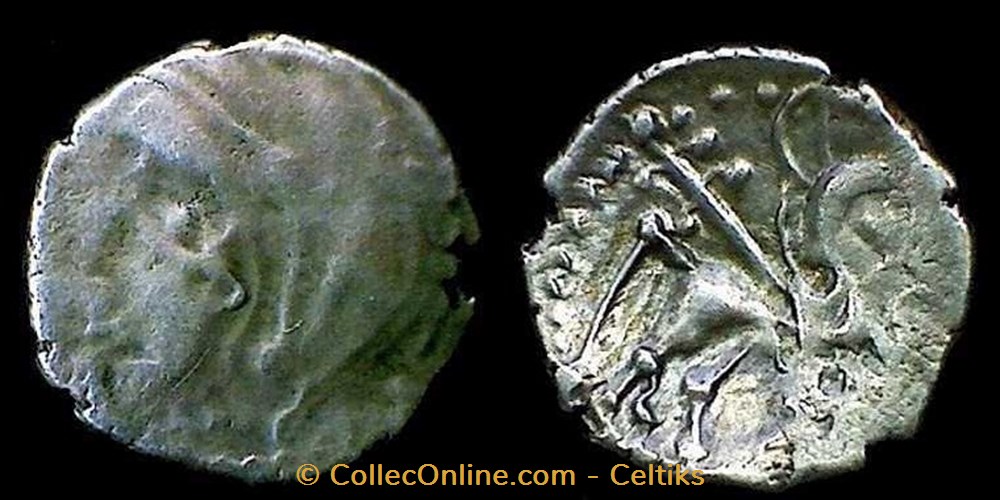 denier au rameau cheval à droite monnaies antiques celtes denier au rameau cheval a droite