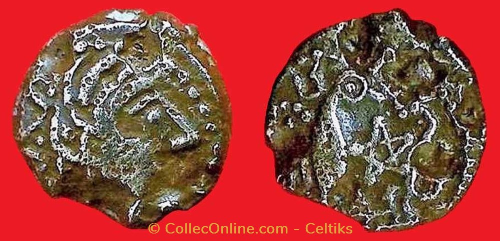 bronze B / LA à l'aigle et au serpent monnaies antiques celtes bronze b la a aigle et au serpent