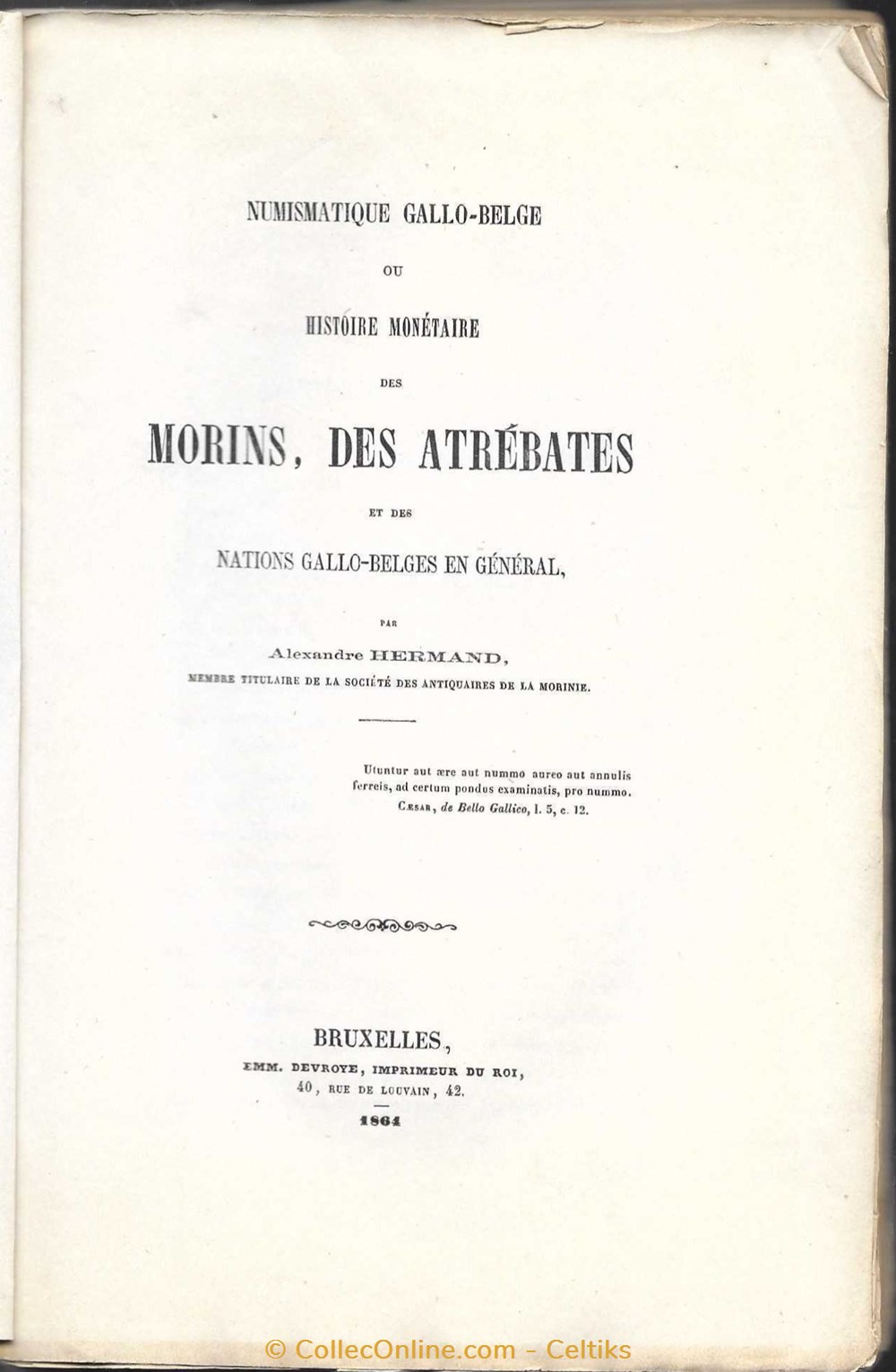 monnaies livres ouvrages etudes histoire monetaire des morins atrebates
