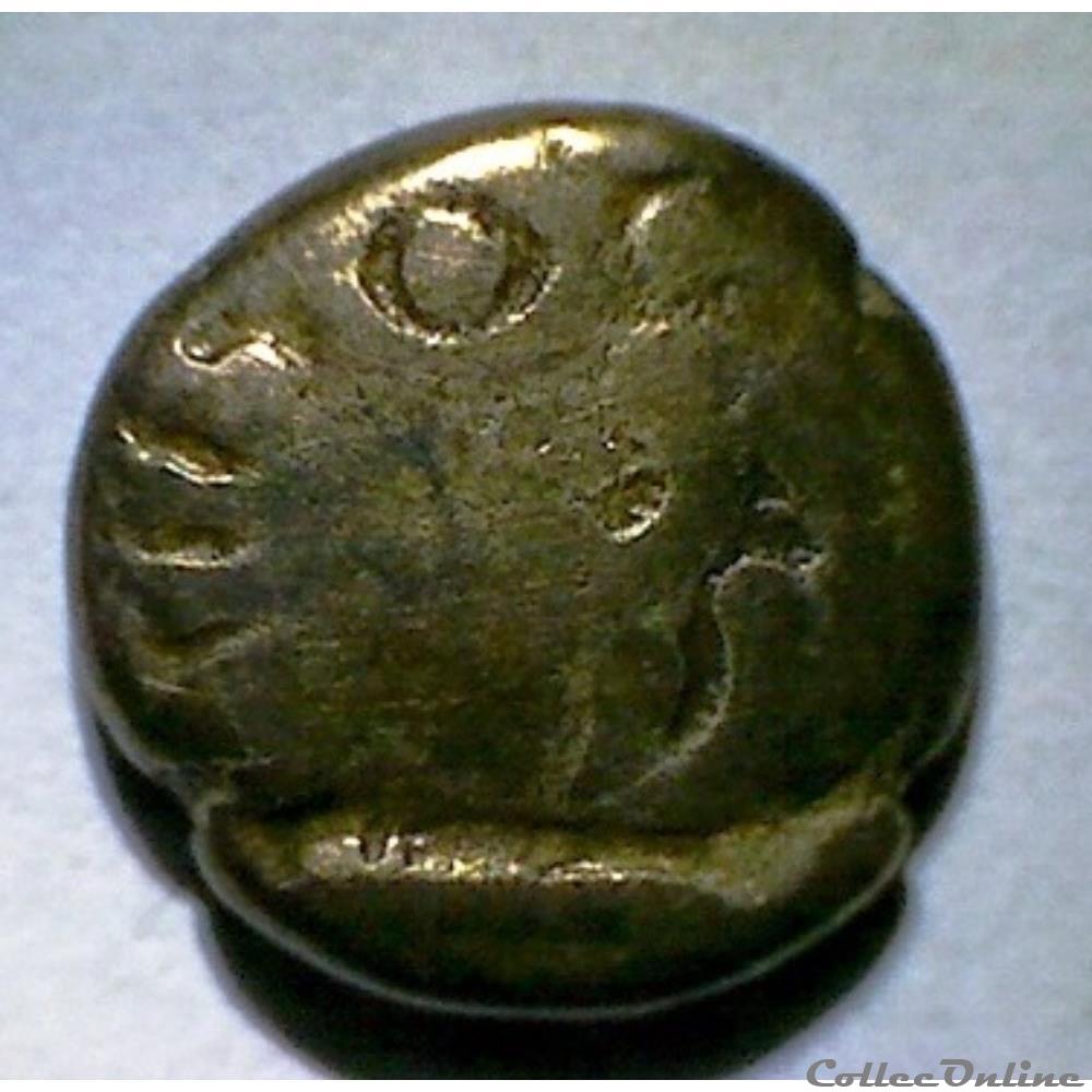 Série 1106 DT 3478 var quart de statère à la rouelle et au triangle monnaie antique gauloise serie 1106 dt 3478 var quart de statere a la rouelle et au triangle