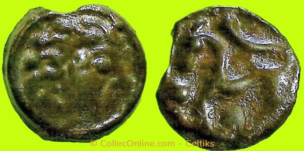 potin à la tête d'indien monnaies antiques celtes potin a la tete indien