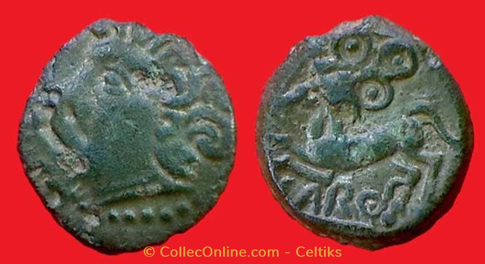 bronze IIAROS au trois annelets pointés monnaies antiques celtes bronze iiaros au trois annelets pointes