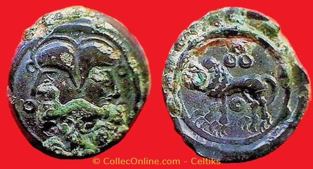 bronze à la tête janiforme c monnaies antiques celtes bronze a la tete janiforme c