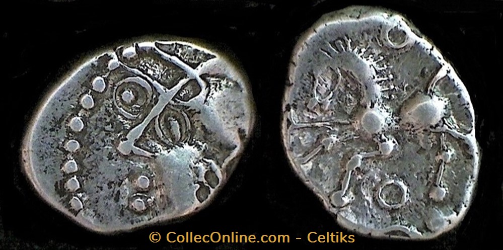 denier à la tête casquée - type 5 monnaies antiques celtes denier a la tete casquee type 5