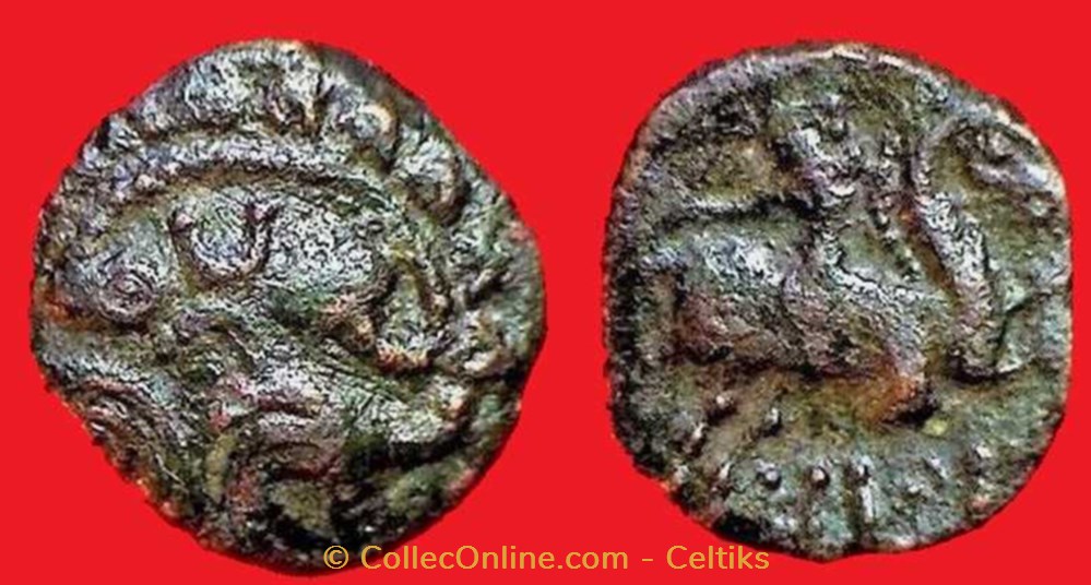 monnaies antiques celtes bronze imono au cavalier