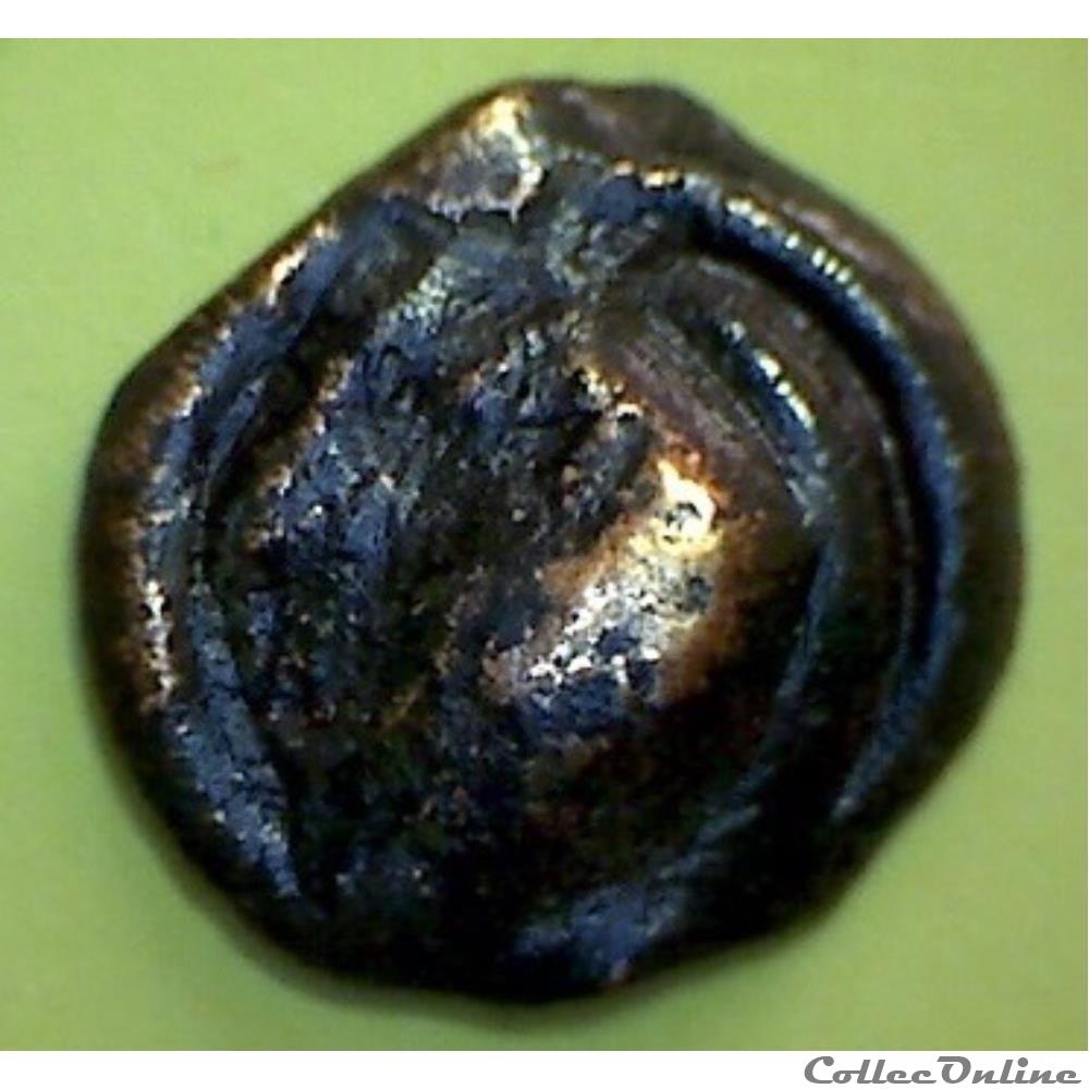 série 60 DT S 535 A potin aux chevrons et au demi cercle monnaie antique gauloise serie 60 dt s 535 a potin aux chevrons et au demi cercle