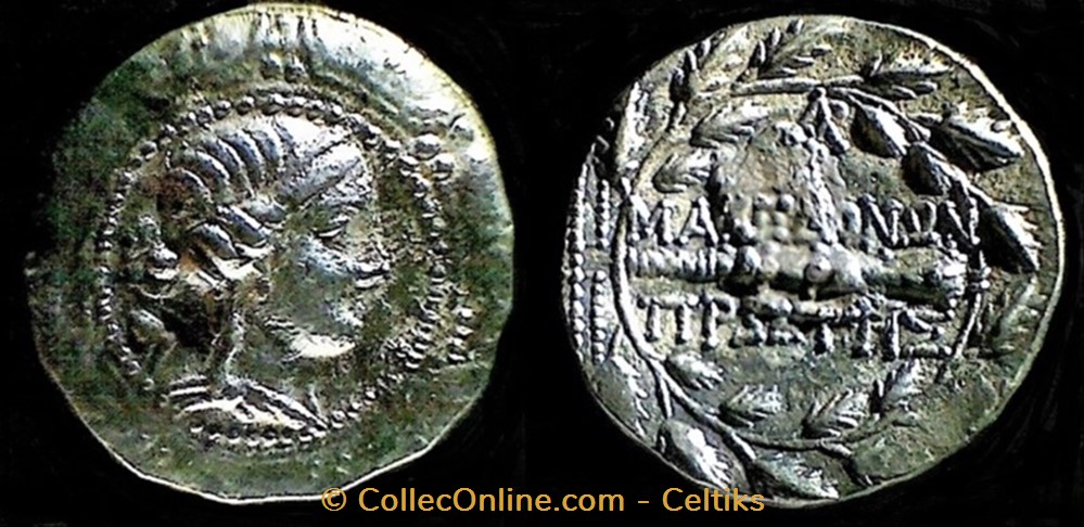 DANUBE - tétradrachme imitation stéphanophore d'AMPHIPOLIS monnaies antiques celtes danube tetradrachme imitation stephanophore amphipolis