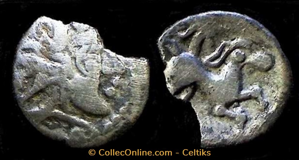 fraction tête à droite et au cheval b monnaies antiques celtes fraction tete a droite et au cheval b