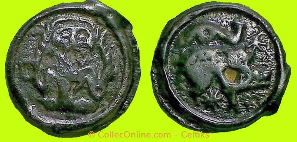 monnaies antiques celtes potin au personnage de face b