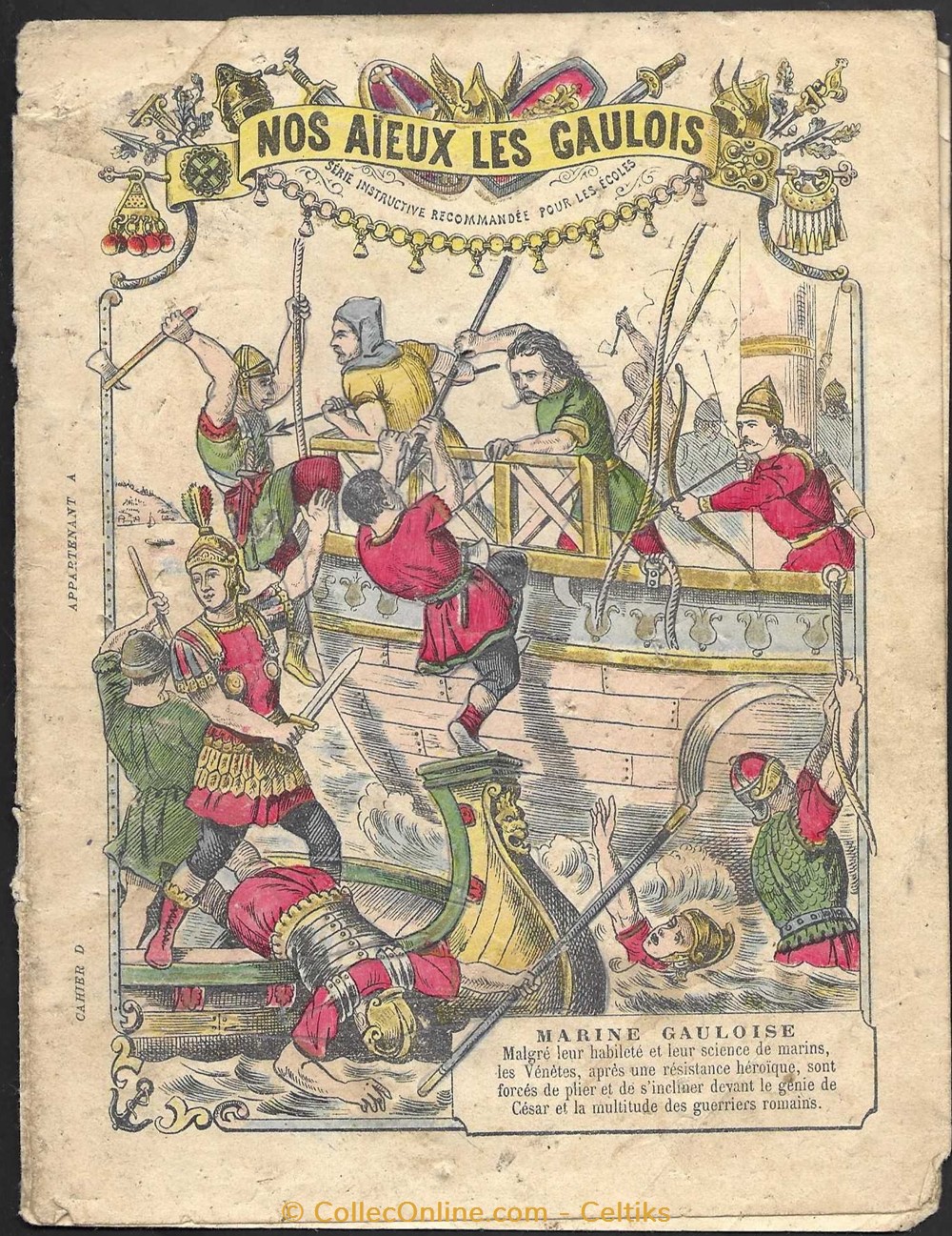 protège cahier - NOS AIEUX LES GAULOIS 12 documents anciens buvards cahiers illustres protege cahier nos aieux les gaulois 12