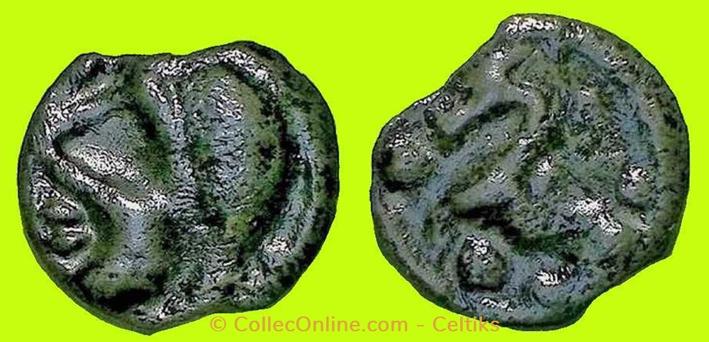 potin à la grosse tête oeil vide monnaies antiques celtes potin a la grosse tete oeil vide