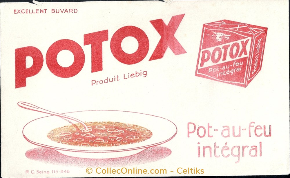 buvard - alimentation POTOX objets publicitaires buvards buvard alimentation potox