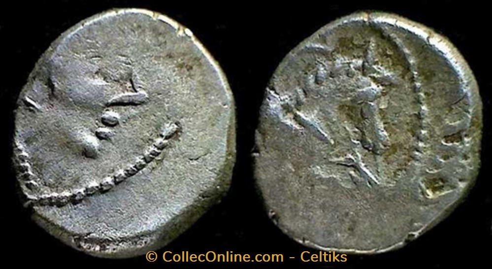 denier à l'hippocampe tête à droite monnaies antiques celtes denier a hippocampe tete a droite