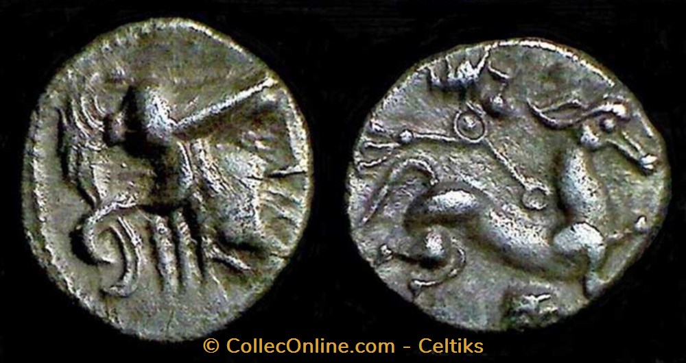 monnaies antiques celtes quinaire a la tete casquee a la petite tete