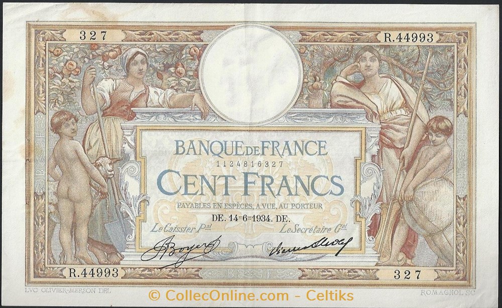 100 francs ( L. O. MERSON ) - type 1906 " grands cartouches " billets europe france 100 francs l o merson type 1906 grands cartouches