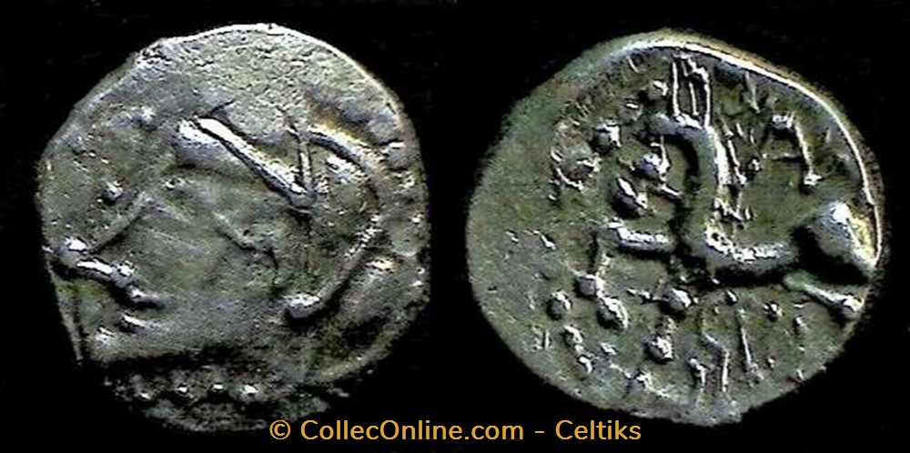 denier A / IVRCAV monnaies antiques celtes denier a ivrcav