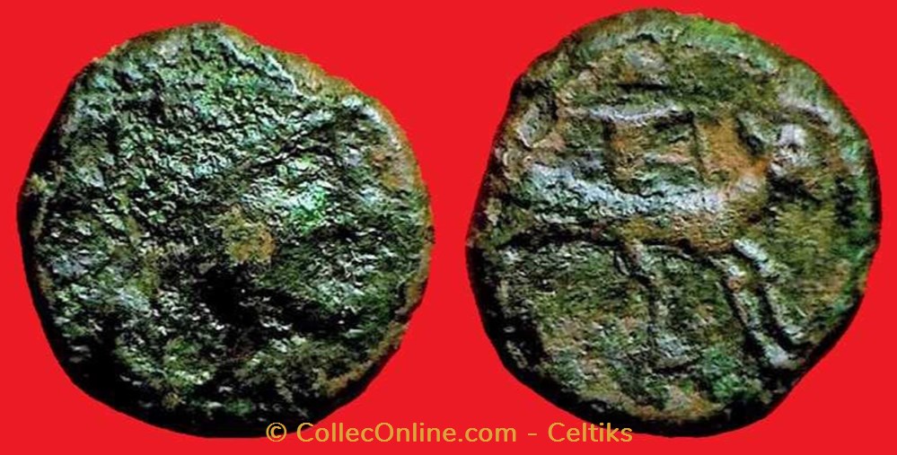bronze à la tête casquée et au cavalier monnaies antiques celtes bronze a la tete casquee et au cavalier