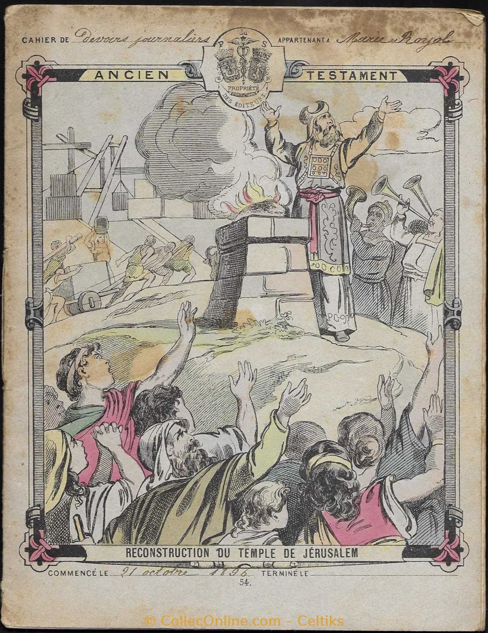 protège cahier - ancien testament documents anciens buvards cahiers illustres protege cahier ancien testament