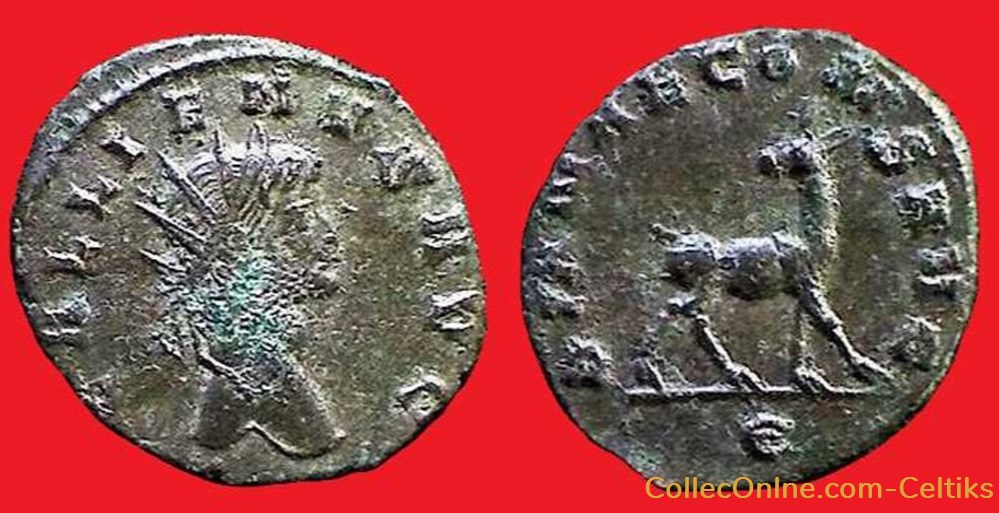 GALLIEN - biche à droite monnaies antiques romaines imperiales et republicaines gallien biche a droite