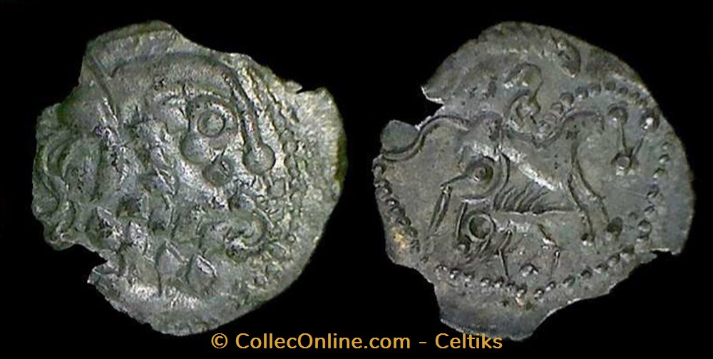 monnaies antiques celtes lamellaire au cheval et au sanglier
