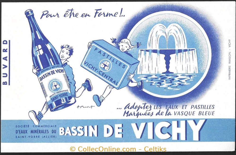 buvard - boisson VICHY objets publicitaires buvards buvard boisson vichy