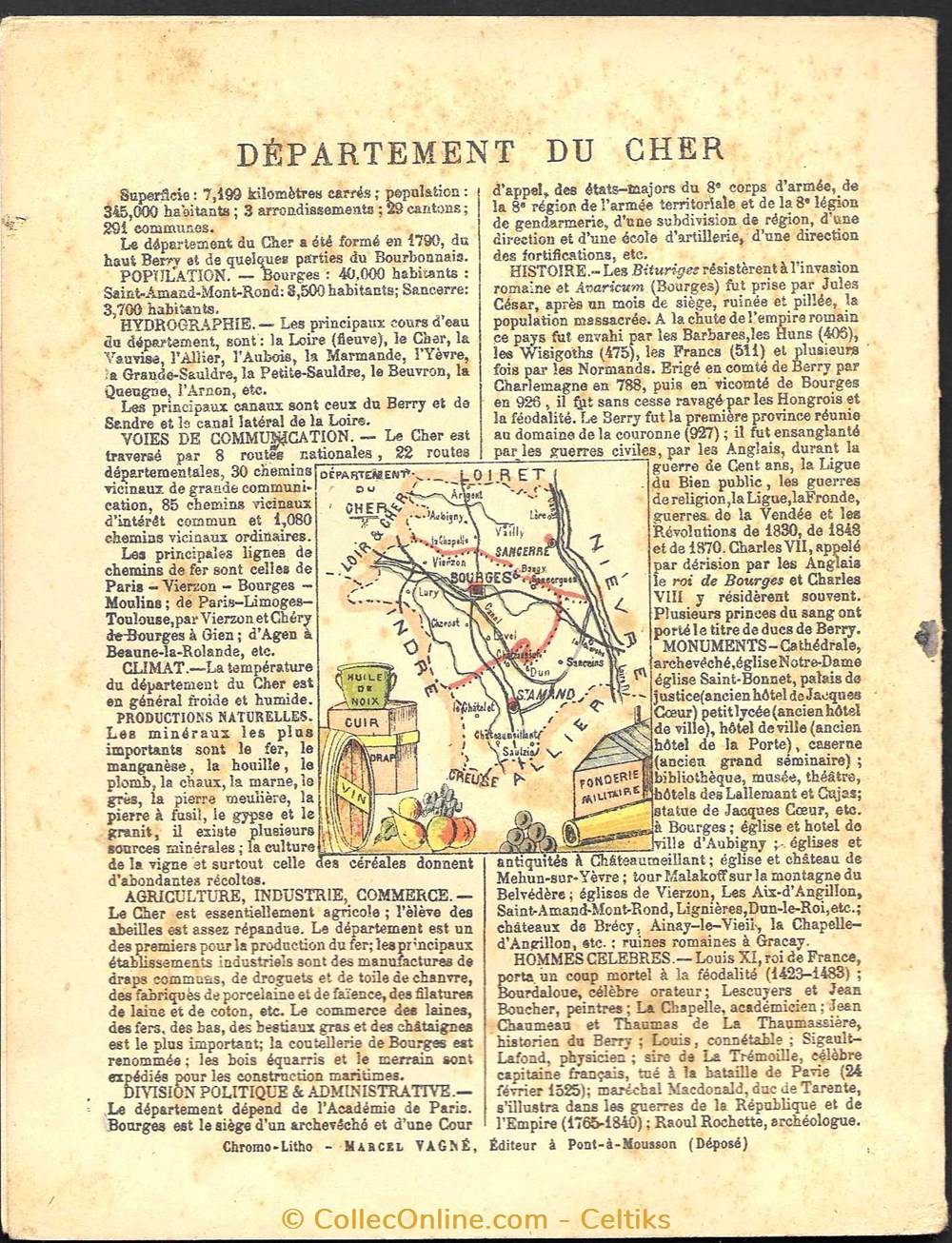 documents anciens buvards cahiers illustres protege cahier departement du cher