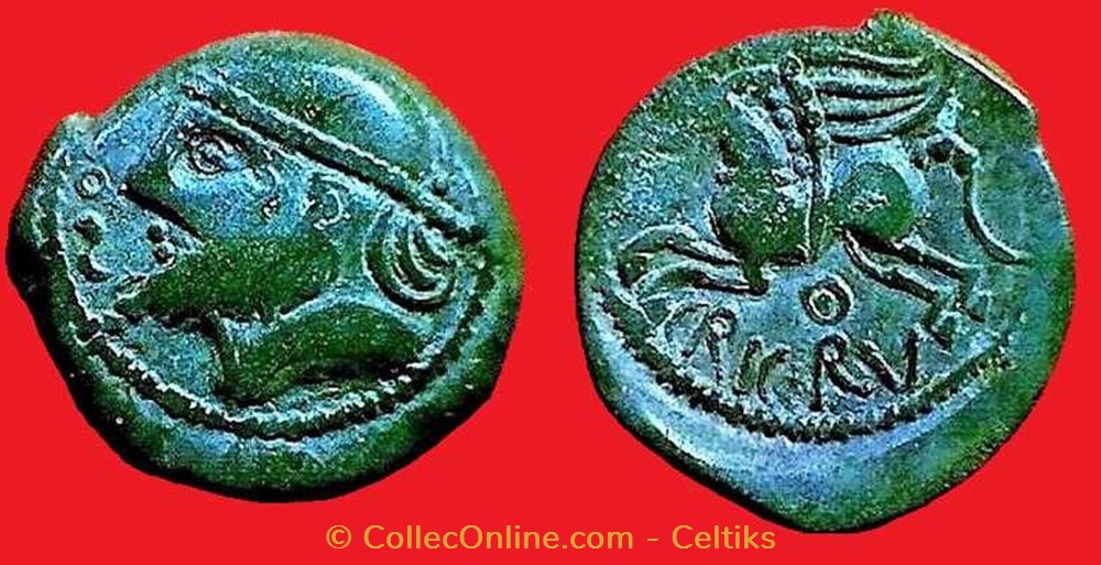bronze CRICIRV barbu aux esses et annelet type 1 # monnaies antiques celtes bronze cricirv barbu aux esses et annelet type 1