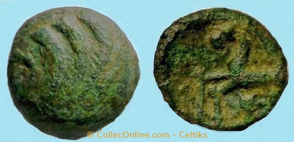 quart de statère aux segments de cercles - 06 monnaies antiques celtes quart de statere aux segments de cercles 06