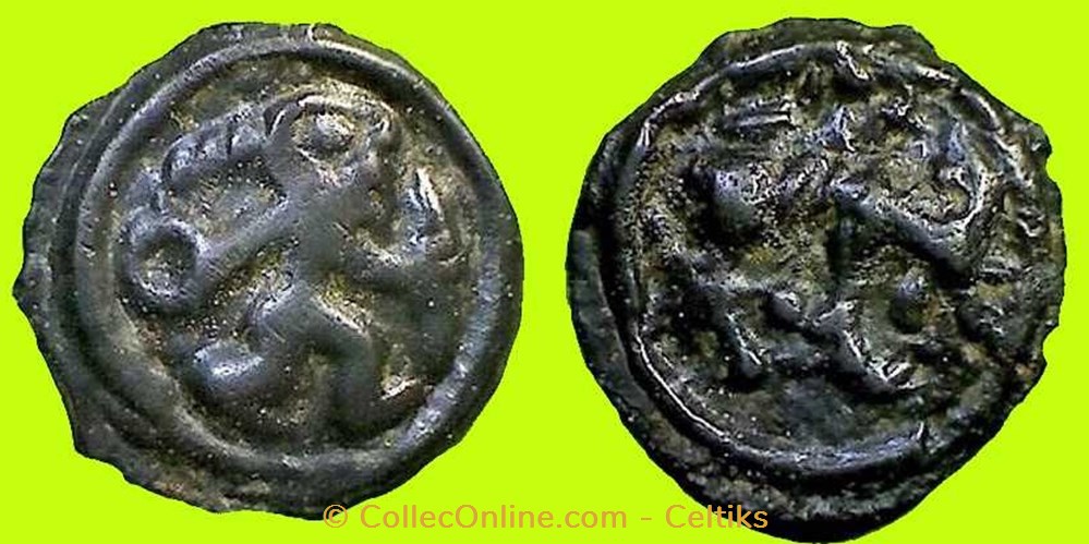 monnaies antiques celtes potin au guerrier courant et a elan