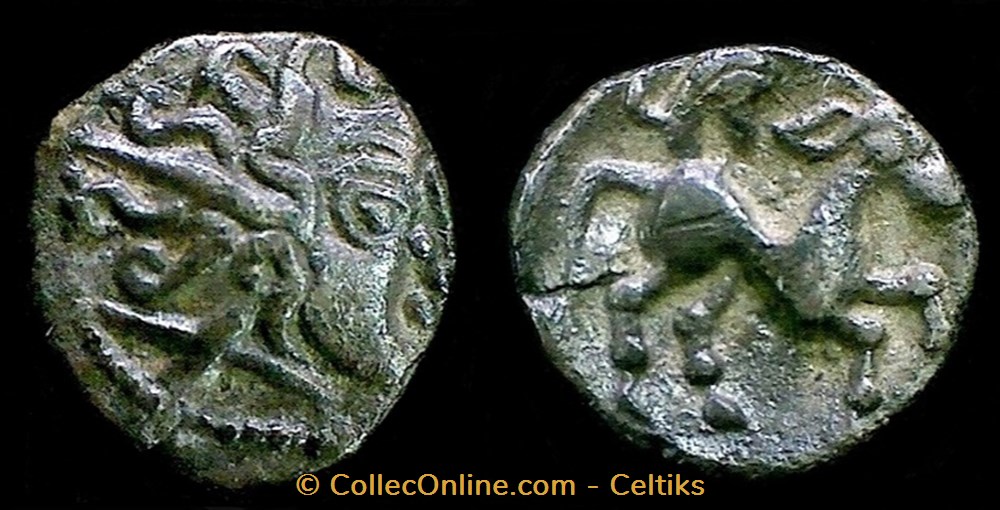 fraction tête à droite et au cheval b monnaies antiques celtes fraction tete a droite et au cheval b