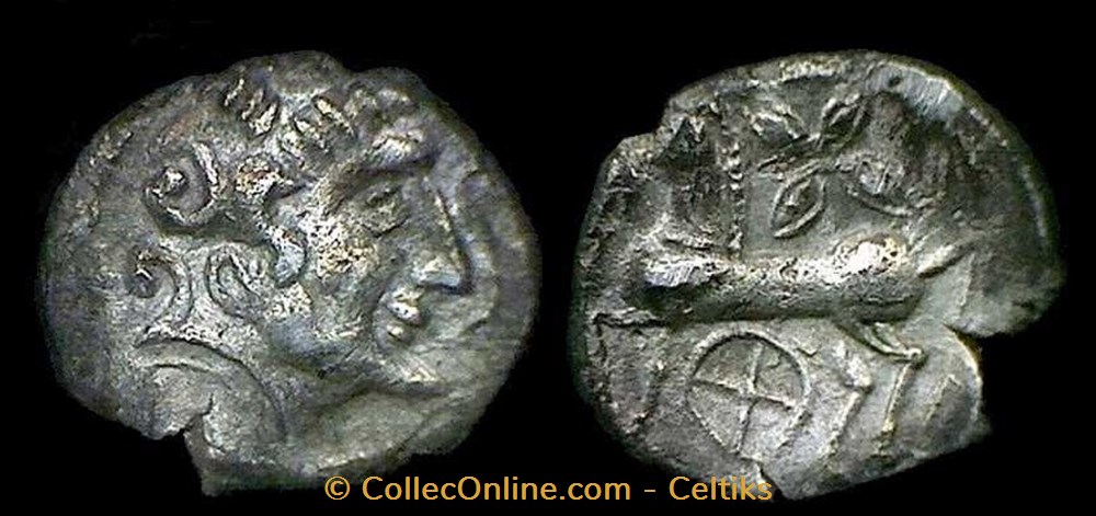 drachme au fleuron et à la rouelle monnaies antiques celtes drachme au fleuron et a la rouelle