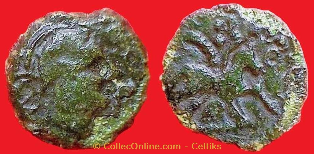 bronze à la tête casquée et au cheval monnaies antiques celtes bronze a la tete casquee et au cheval