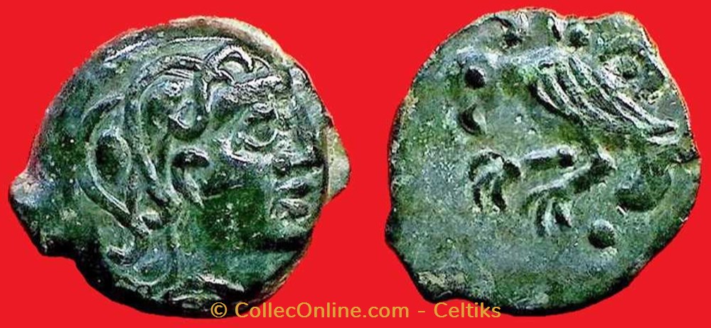 bronze à l'oiseau - classe 1a monnaies antiques celtes bronze a oiseau classe 1a