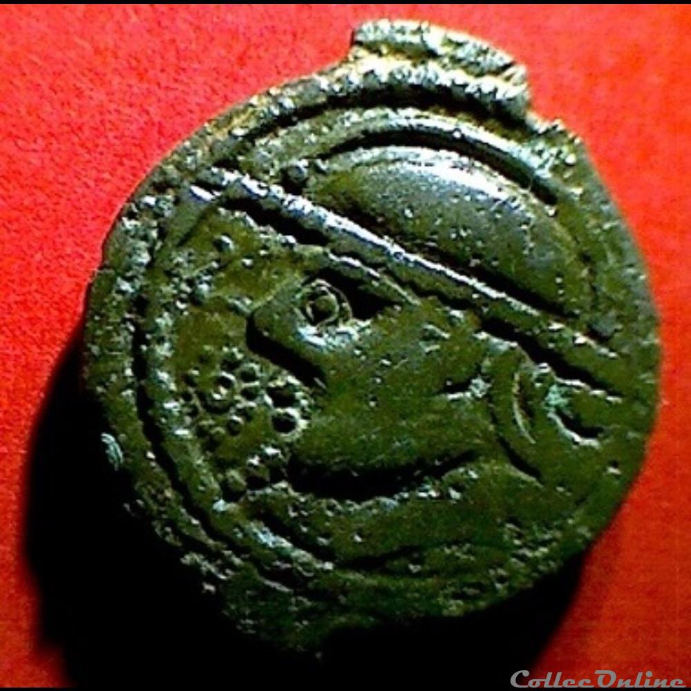 série 63 DT 557 var bronze CRICIRV barbu à l'S et annelet perlée monnaie antique gauloise serie 63 dt 557 var bronze cricirv barbu a s et annelet perlee