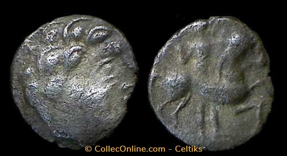fraction au cavalier - f monnaies antiques celtes fraction au cavalier f
