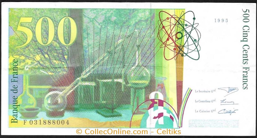 500 francs ( PIERRE et MARIE CURIE ) - type 1993 modifié billets europe france 500 francs pierre et marie curie type 1993 modifie