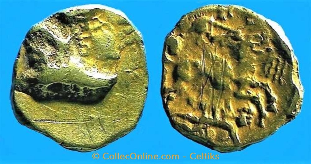 VENETES quart de statère à la petite tête monnaies antiques celtes venetes quart de statere a la petite tete