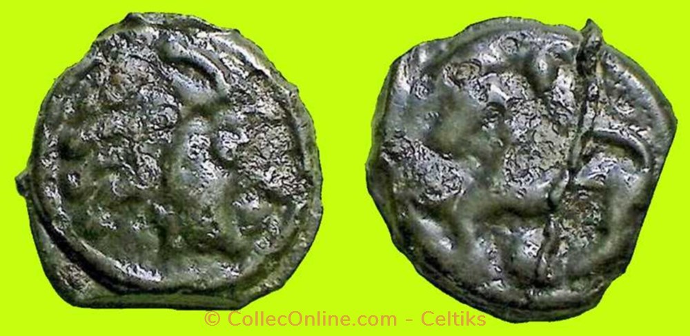 potin à la tête d'indien ** monnaies antiques celtes potin a la tete indien