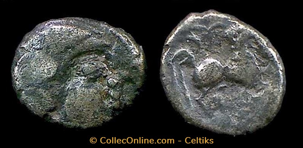 fraction tête à droite et au cheval d monnaies antiques celtes fraction tete a droite et au cheval d