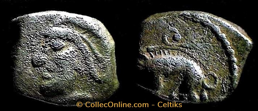 monnaies antiques celtes drachme au sanglier avec sexe spirale