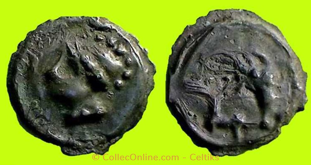 potin au sanglier enseigne - b monnaies antiques celtes potin au sanglier enseigne b