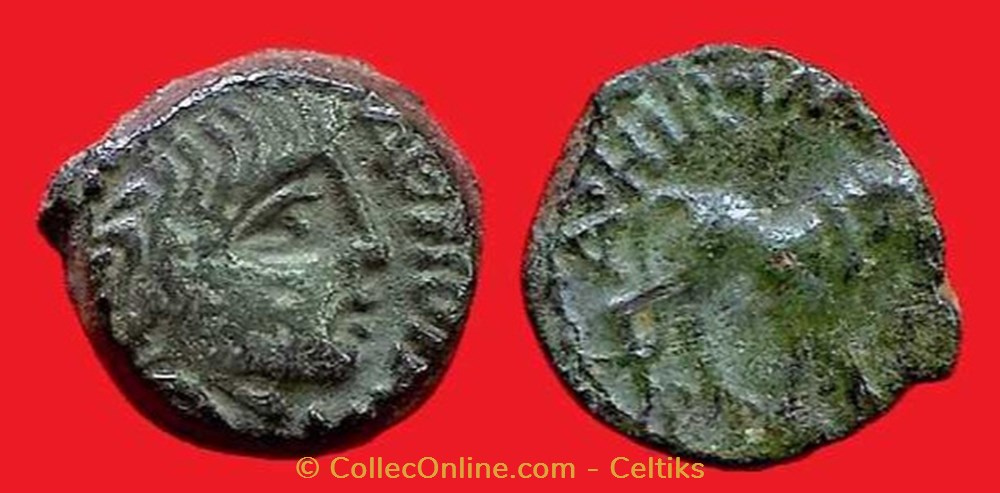 bronze AOIIADIAC / A.HIR-IMP au lion monnaies antiques celtes bronze aoiiadiac a hir imp au lion